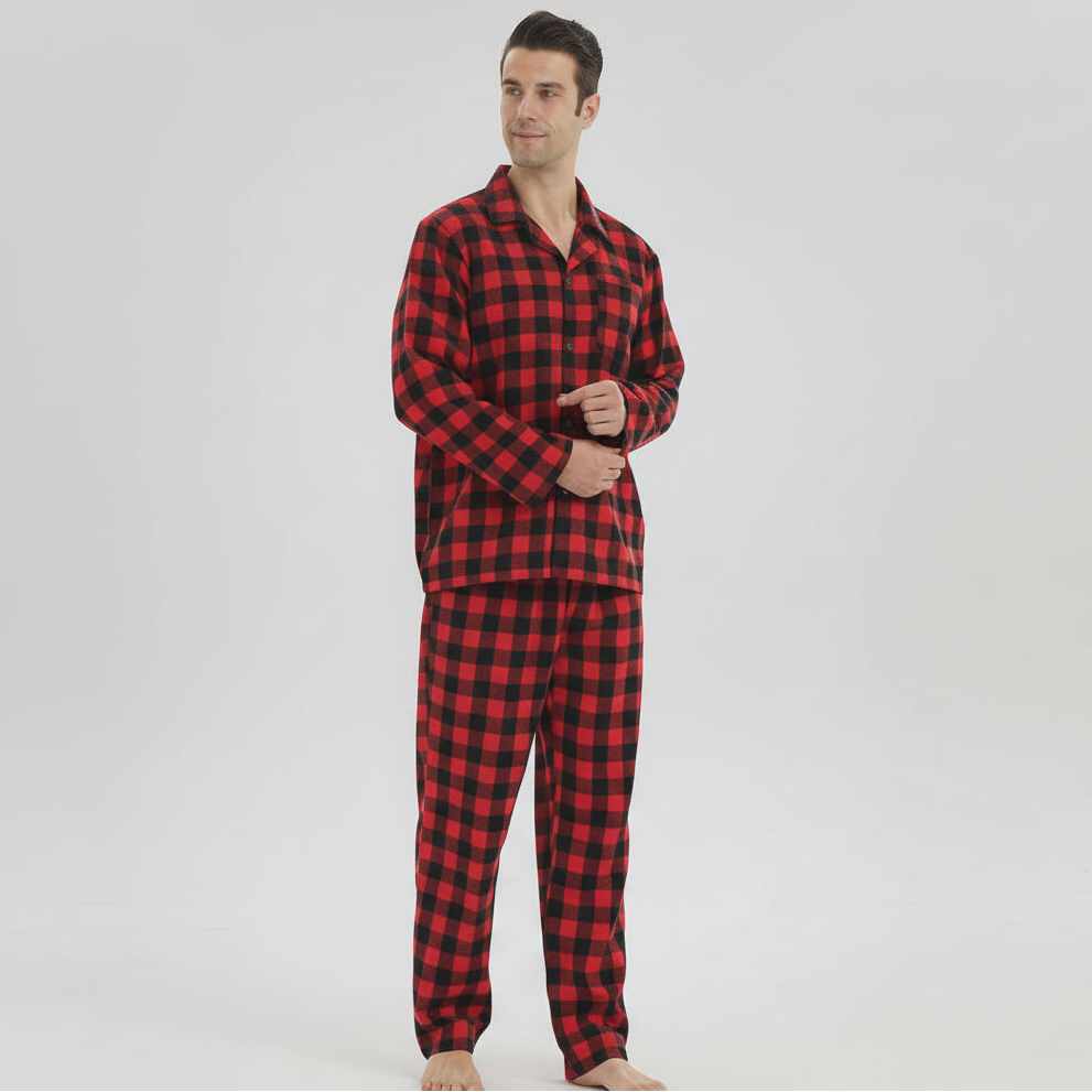 Férfi Flanel Pizsama