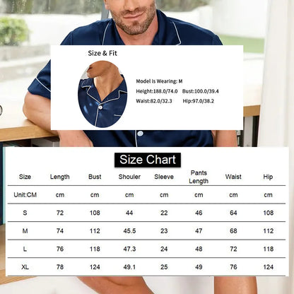 Férfi Szatén Selyem Pizsama