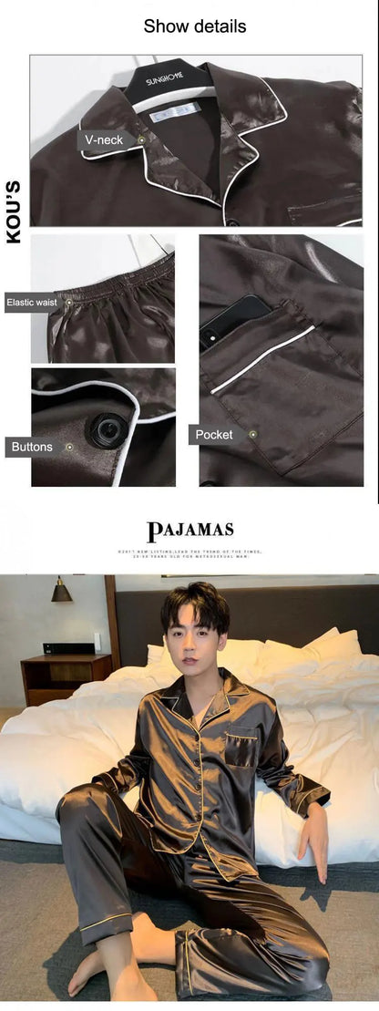 Férfi Szatén Pizsama