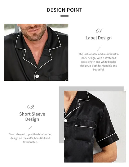 Férfi Szatén Selyem Pizsama