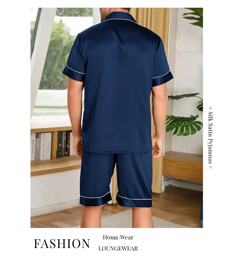 Férfi Szatén Selyem Pizsama